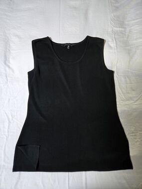 Ming Wang Black Sleeveless Scoop Neck Tank Top